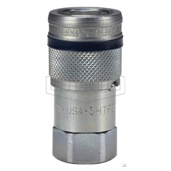 DQC HT Flushface Female Coupler, 1-5/8-12 Nominal, Female O-Ring Boss End Style, Steel